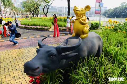 Cận cảnh đường hoa rước lộc đồng hoa Phú Mỹ Hưng Tết Canh Tý - Ảnh 16. Cận cảnh đường hoa rước lộc đồng hoa Phú Mỹ Hưng Tết Canh Tý - Ảnh 16.