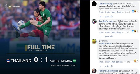 Thua Saudi Arabia, CĐV Thái Lan chê cả trọng tài lẫn tổ VAR - Ảnh 1. Thua Saudi Arabia, CĐV Thái Lan chê cả trọng tài lẫn tổ VAR - Ảnh 1.