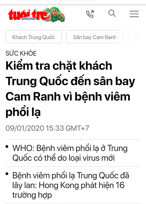 Giám sát dịch tễ về virút corona liên quan 2 khách Trung Quốc khi ở Nha Trang - Ảnh 1. Giám sát dịch tễ về virút corona liên quan 2 khách Trung Quốc khi ở Nha Trang - Ảnh 1.