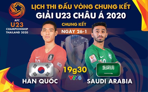Lịch trực tiếp chung kết Giải U23 châu Á 2020: Hàn Quốc gặp Saudi Arabia - Ảnh 1. Lịch trực tiếp chung kết Giải U23 châu Á 2020: Hàn Quốc gặp Saudi Arabia - Ảnh 1.