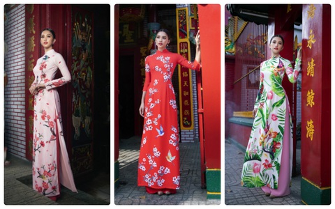 Ngắm Hoa hậu Tiểu Vy trong những tà áo dài sắc hồng, đỏ du xuân - Ảnh 1. Ngắm Hoa hậu Tiểu Vy trong những tà áo dài sắc hồng, đỏ du xuân - Ảnh 1.