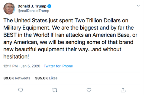 Ông Trump khoe 2.000 tỉ đô quân sự, thách thức Iran tấn công - Ảnh 1. Ông Trump khoe 2.000 tỉ đô quân sự, thách thức Iran tấn công - Ảnh 1.