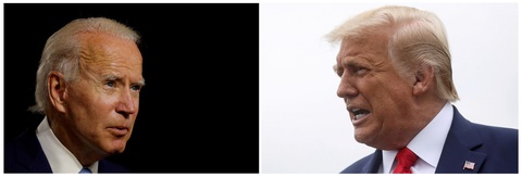 Hai ông Trump và Biden đối đầu trên 2 nhà đài khác nhau - Ảnh 1. Hai ông Trump và Biden đối đầu trên 2 nhà đài khác nhau - Ảnh 1.