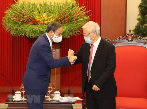 Tổng bí thư, Chủ tịch nước Nguyễn Phú Trọng tiếp Thủ tướng Nhật Bản Suga Yoshihide - Ảnh 1. Tổng bí thư, Chủ tịch nước Nguyễn Phú Trọng tiếp Thủ tướng Nhật Bản Suga Yoshihide - Ảnh 1.