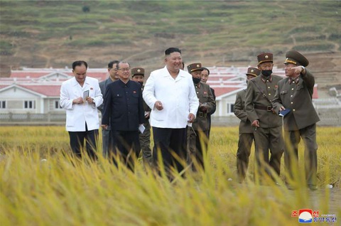 Em gái ông Kim Jong Un tái xuất hiện sau 2 tháng, thị sát vùng lũ cùng anh - Ảnh 2. Em gái ông Kim Jong Un tái xuất hiện sau 2 tháng, thị sát vùng lũ cùng anh - Ảnh 2.