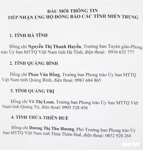 Đi cứu trợ bà con vùng lũ miền Trung nên liên hệ đầu mối thông tin nào? - Ảnh 3. Đi cứu trợ bà con vùng lũ miền Trung nên liên hệ đầu mối thông tin nào? - Ảnh 3.