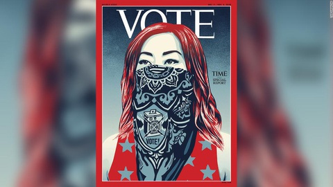 Lần đầu tiên sau gần 100 năm, tạp chí TIME đổi thành VOTE - Ảnh 1. Lần đầu tiên sau gần 100 năm, tạp chí TIME đổi thành VOTE - Ảnh 1.
