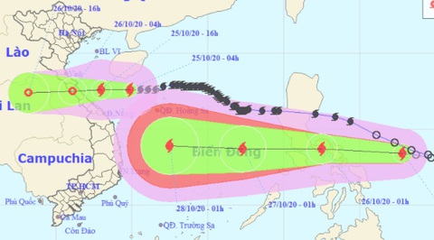 Tâm bão cách đất liền Hà Tĩnh đến Quảng Trị 330km, sóng biển cao 2-4m - Ảnh 1. Tâm bão cách đất liền Hà Tĩnh đến Quảng Trị 330km, sóng biển cao 2-4m - Ảnh 1.