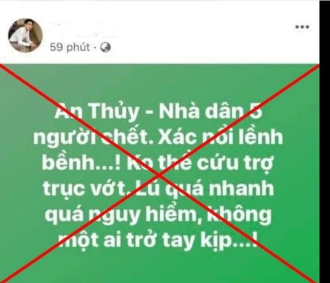 Hai người bị xử phạt vì đăng tin sai sự thật về lũ lụt trên mạng xã hội - Ảnh 1. Hai người bị xử phạt vì đăng tin sai sự thật về lũ lụt trên mạng xã hội - Ảnh 1.