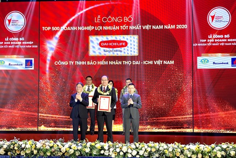 Dai-ichi Life Việt Nam được vinh danh “Top 500 doanh nghiệp lợi nhuận tốt nhất VN năm 2020” - Ảnh 1. Dai-ichi Life Việt Nam được vinh danh “Top 500 doanh nghiệp lợi nhuận tốt nhất VN năm 2020” - Ảnh 1.