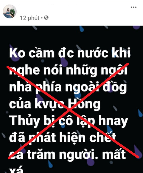 Hóng hớt đăng tin Lệ Thủy có ‘cả trăm người chết vì lũ lụt’, hai Facebooker bị phạt - Ảnh 1. Hóng hớt đăng tin Lệ Thủy có ‘cả trăm người chết vì lũ lụt’, hai Facebooker bị phạt - Ảnh 1.