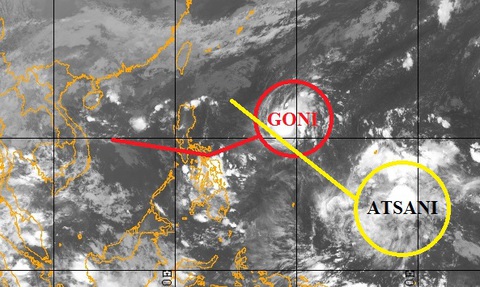 Bão Goni đang tăng cấp, Nam Trà My tiếp tục mưa - Ảnh 1. Bão Goni đang tăng cấp, Nam Trà My tiếp tục mưa - Ảnh 1.