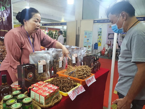 Dược liệu rõ nguồn gốc được ưa chuộng tại hội chợ nông sản - Ảnh 1. Dược liệu rõ nguồn gốc được ưa chuộng tại hội chợ nông sản - Ảnh 1.