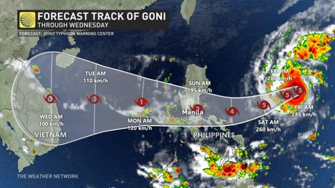 Philippines sơ tán hơn1 triệu dân tránh ‘siêu bão mạnh nhất thế giới Goni - Ảnh 2. Philippines sơ tán hơn1 triệu dân tránh ‘siêu bão mạnh nhất thế giới Goni - Ảnh 2.
