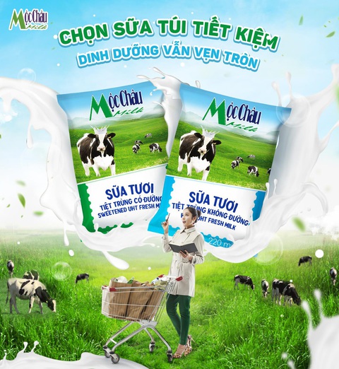 Mộc Châu Milk ra mắt sữa tươi bịch giấy mới: Trọn dinh dưỡng, thêm tiết kiệm - Ảnh 1. Mộc Châu Milk ra mắt sữa tươi bịch giấy mới: Trọn dinh dưỡng, thêm tiết kiệm - Ảnh 1.