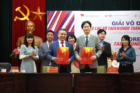 Hàn Quốc hỗ trợ Việt Nam phát triển taekwondo, mục tiêu giành vé đến Olympic Tokyo - Ảnh 1. Hàn Quốc hỗ trợ Việt Nam phát triển taekwondo, mục tiêu giành vé đến Olympic Tokyo - Ảnh 1.