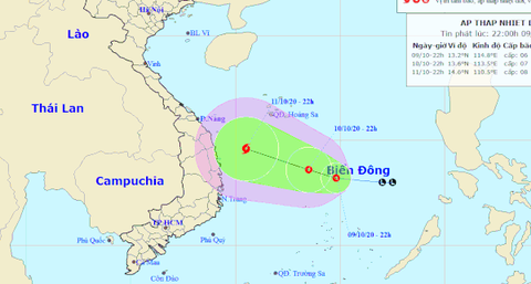 Vùng áp thấp trên Biển Đông mạnh lên thành áp thấp nhiệt đới - Ảnh 1. Vùng áp thấp trên Biển Đông mạnh lên thành áp thấp nhiệt đới - Ảnh 1.