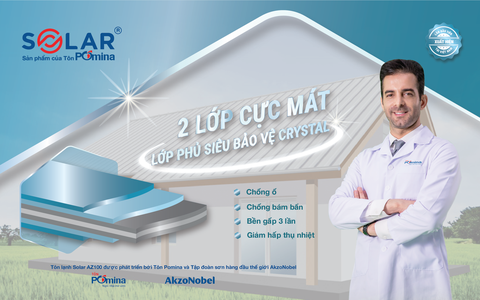 Tôn Pomina tạo bước đột phá với dòng tôn lạnh Solar® AZ100 thế hệ mới - Ảnh 1. Tôn Pomina tạo bước đột phá với dòng tôn lạnh Solar® AZ100 thế hệ mới - Ảnh 1.