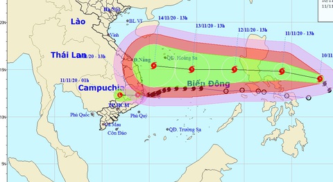 Bão Vamco tiếp tục mạnh lên, thẳng hướng Biển Đông - Ảnh 1. Bão Vamco tiếp tục mạnh lên, thẳng hướng Biển Đông - Ảnh 1.