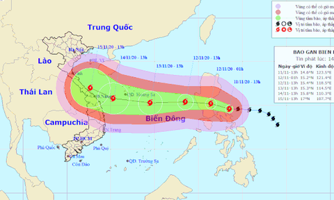 Bão Vamco giật cấp 15, sóng cao 9m, khẩn trương rà soát tàu thuyền trên biển - Ảnh 1.