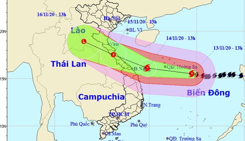Dự báo mới nhất: Bão số 13 hướng vào Hà Tĩnh, Quảng Nam - Ảnh 1. Dự báo mới nhất: Bão số 13 hướng vào Hà Tĩnh, Quảng Nam - Ảnh 1.