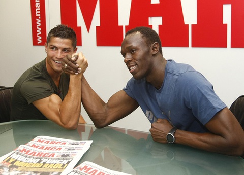 Usain Bolt: Ronaldo chạy nhanh hơn tôi - Ảnh 1. Usain Bolt: Ronaldo chạy nhanh hơn tôi - Ảnh 1.
