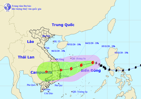 Tâm bão số 10 đêm nay cách Hoàng Sa 510km, gió giật cấp 10 - Ảnh 1. Tâm bão số 10 đêm nay cách Hoàng Sa 510km, gió giật cấp 10 - Ảnh 1.