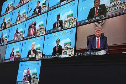 Ông Trump bất ngờ phát biểu tại diễn đàn APEC trực tuyến - Ảnh 1. Ông Trump bất ngờ phát biểu tại diễn đàn APEC trực tuyến - Ảnh 1.