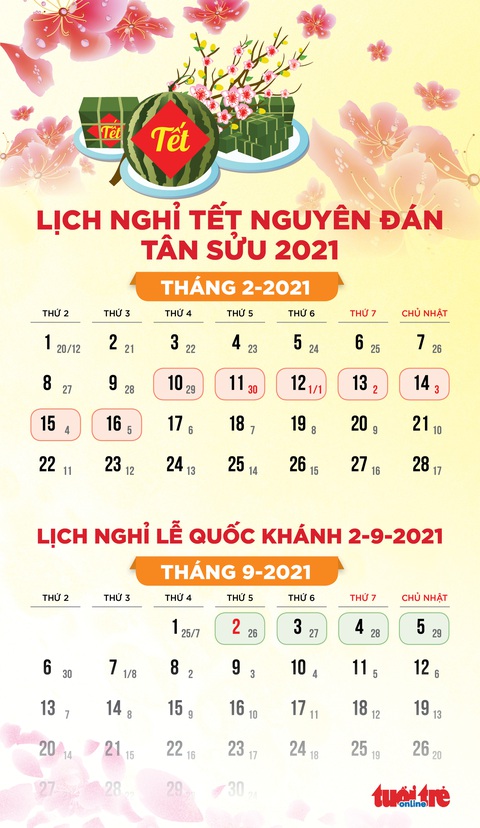 Tết Tân Sửu 2021 được nghỉ 7 ngày - Ảnh 2. Tết Tân Sửu 2021 được nghỉ 7 ngày - Ảnh 2.