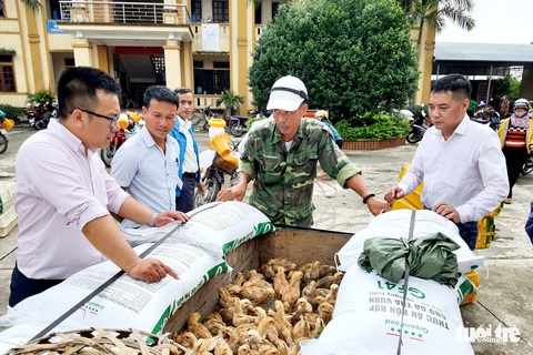 Bà con vùng lũ Hà Tĩnh vui mừng nhận gà giống - Ảnh 8. Bà con vùng lũ Hà Tĩnh vui mừng nhận gà giống - Ảnh 8.