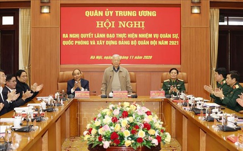 Tổng bí thư, Chủ tịch nước Nguyễn Phú Trọng chủ trì Hội nghị của Quân ủy trung ương - Ảnh 3. Tổng bí thư, Chủ tịch nước Nguyễn Phú Trọng chủ trì Hội nghị của Quân ủy trung ương - Ảnh 3.