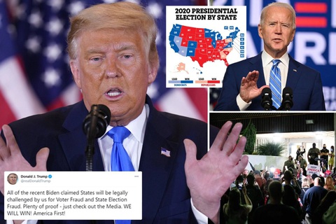 Ông Trump nói có nhiều bằng chứng gian lận, dọa kiện tất cả bang Biden thắng - Ảnh 1. Ông Trump nói có nhiều bằng chứng gian lận, dọa kiện tất cả bang Biden thắng - Ảnh 1.