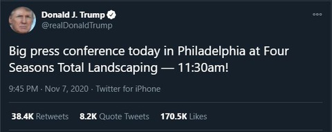 Chiến dịch của ông Trump sắp họp báo ở bang chiến địa Pennsylvania - Ảnh 2. Chiến dịch của ông Trump sắp họp báo ở bang chiến địa Pennsylvania - Ảnh 2.