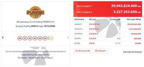 Power 6/55: Jackpot 2 tìm được 7 chủ nhân trong 2 kỳ quay số liên tiếp - Ảnh 1. Power 6/55: Jackpot 2 tìm được 7 chủ nhân trong 2 kỳ quay số liên tiếp - Ảnh 1.