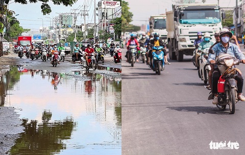 Đường Lương Định Của được sửa chữa tạm sau phản ánh của báo Tuổi Trẻ - Ảnh 1. Đường Lương Định Của được sửa chữa tạm sau phản ánh của báo Tuổi Trẻ - Ảnh 1.
