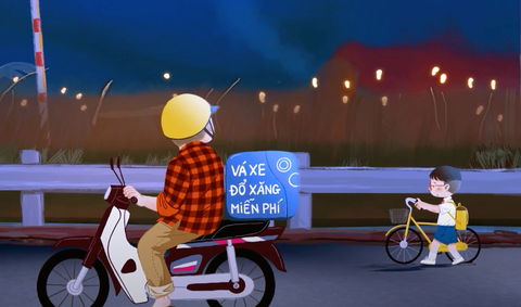 Xe quần áo 0 đồng, cậu bé cõng bạn đến trường lên phim Lòng tốt dễ lây - Ảnh 4. Xe quần áo 0 đồng, cậu bé cõng bạn đến trường lên phim Lòng tốt dễ lây - Ảnh 4.