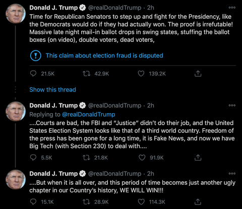Ông Trump kêu gọi các thượng nghị sĩ Cộng hòa đứng lên và chiến đấu chống gian lận bầu cử - Ảnh 2. Ông Trump kêu gọi các thượng nghị sĩ Cộng hòa đứng lên và chiến đấu chống gian lận bầu cử - Ảnh 2.