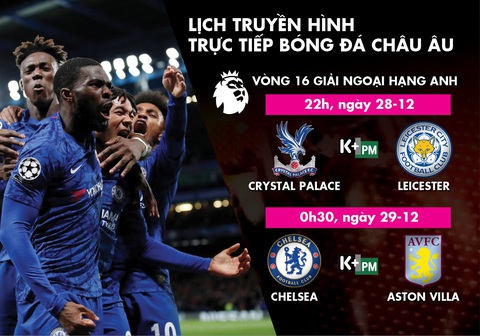 Lịch trực tiếp vòng 16 Premier League: Chelsea và Leicester ra sân - Ảnh 1. Lịch trực tiếp vòng 16 Premier League: Chelsea và Leicester ra sân - Ảnh 1.