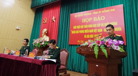 Lần đầu tiên tổ chức hội thảo cấp Bộ Quốc phòng về Quân giải phóng miền Nam - Ảnh 1. Lần đầu tiên tổ chức hội thảo cấp Bộ Quốc phòng về Quân giải phóng miền Nam - Ảnh 1.