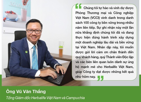 Herbalife Việt Nam tiếp tục được VCCI vinh danh Doanh nghiệp Bền vững 2020 - Ảnh 2. Herbalife Việt Nam tiếp tục được VCCI vinh danh Doanh nghiệp Bền vững 2020 - Ảnh 2.