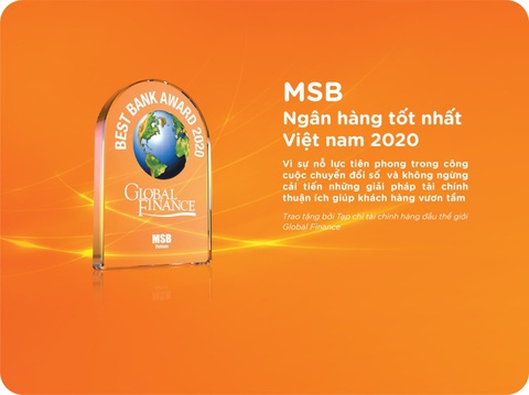 MSB được vinh danh là Ngân hàng tốt nhất Việt Nam năm 2020 - Ảnh 1. MSB được vinh danh là Ngân hàng tốt nhất Việt Nam năm 2020 - Ảnh 1.