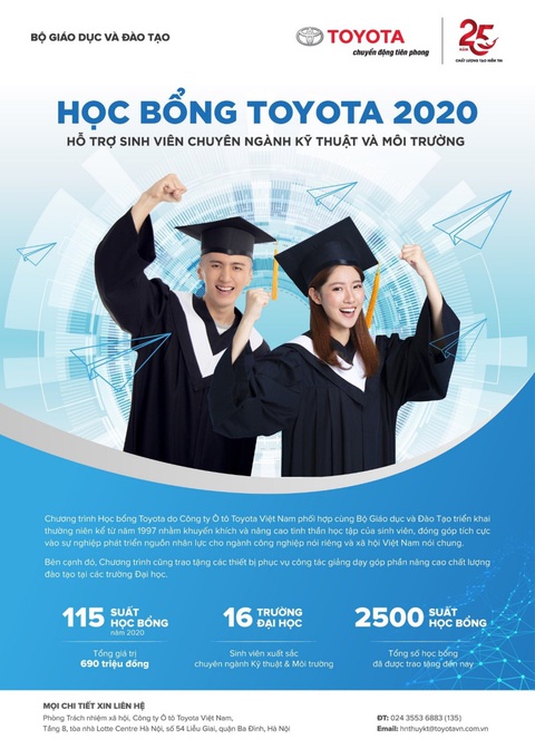 Học bổng kỹ thuật Toyota tiếp sức sinh viên chinh phục ước mơ - Ảnh 1. Học bổng kỹ thuật Toyota tiếp sức sinh viên chinh phục ước mơ - Ảnh 1.