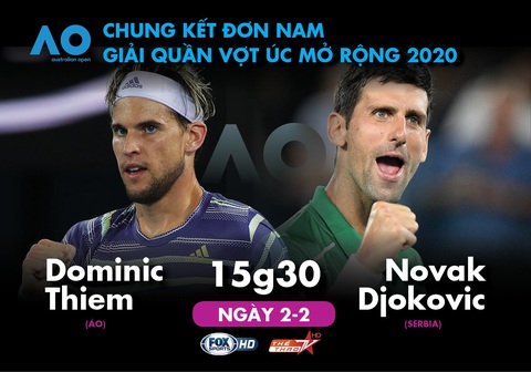 Lịch trực tiếp chung kết đơn nam Giải Úc mở rộng 2020: Djokovic - Thiem - Ảnh 1. Lịch trực tiếp chung kết đơn nam Giải Úc mở rộng 2020: Djokovic - Thiem - Ảnh 1.