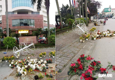 Công an tìm người phá hàng loạt chậu hoa cảnh trang trí tết - Ảnh 1. Công an tìm người phá hàng loạt chậu hoa cảnh trang trí tết - Ảnh 1.