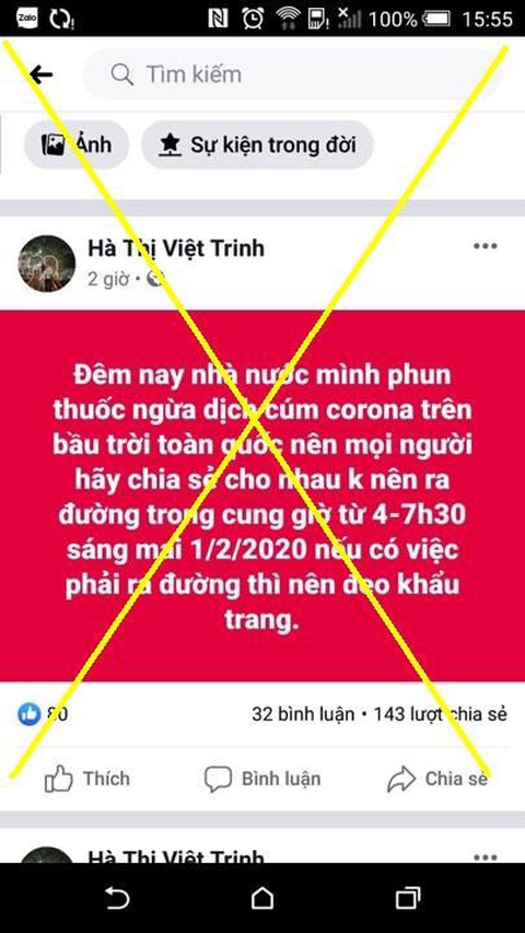 Thêm nhiều trường hợp bị xử lý vì đưa tin vịt về virus corona - Ảnh 3. Thêm nhiều trường hợp bị xử lý vì đưa tin vịt về virus corona - Ảnh 3.