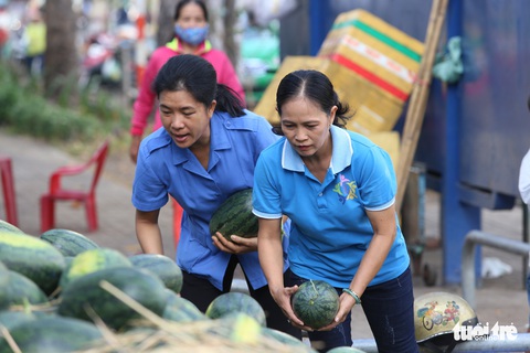 Bỏ tiền túi mua 10 tấn dưa hấu ‘giải cứu’ rồi phát miễn phí cho dân - Ảnh 2. Bỏ tiền túi mua 10 tấn dưa hấu ‘giải cứu’ rồi phát miễn phí cho dân - Ảnh 2.