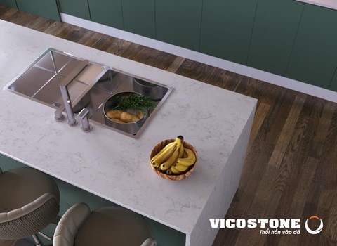 Cách kết hợp đá ốp tạo điểm nhấn cho không gian bếp - Ảnh 1. Cách kết hợp đá ốp tạo điểm nhấn cho không gian bếp - Ảnh 1.
