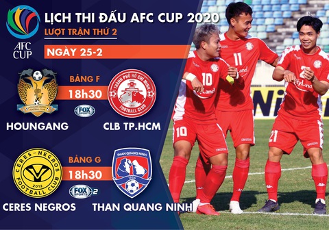 Lịch trực tiếp của CLB TP.HCM và Than Quảng Ninh tại AFC Cup 2020 - Ảnh 1. Lịch trực tiếp của CLB TP.HCM và Than Quảng Ninh tại AFC Cup 2020 - Ảnh 1.