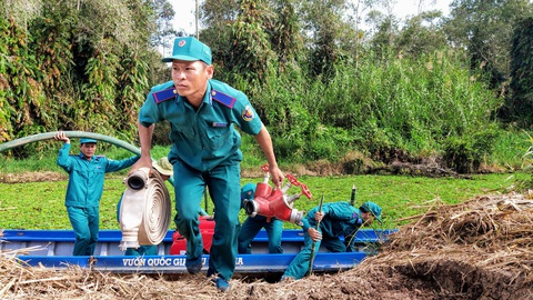 Nguy cơ cháy rừng ở Vườn quốc gia U Minh Hạ rất lớn - Ảnh 1. Nguy cơ cháy rừng ở Vườn quốc gia U Minh Hạ rất lớn - Ảnh 1.