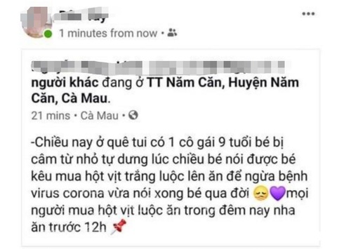 Bị phạt vì chia sẻ thông tin mua hột vịt trắng luộc ăn ngừa virus corona - Ảnh 1. Bị phạt vì chia sẻ thông tin mua hột vịt trắng luộc ăn ngừa virus corona - Ảnh 1.